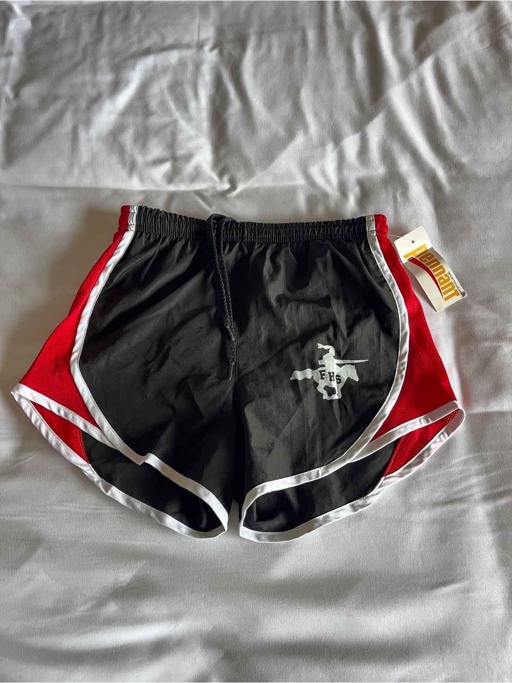 Pennant Sportswear Black & Red Athletic Running Shorts Size XXS